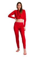 Dámská krátká mikina s velkou kapucí baby girl červená