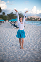 Rozšířená kruhová sukně - tyrkysová