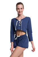 Sportovní krátká mikina fitness denim top