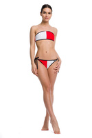 BIKINI Horní díl plavek bílý a červený