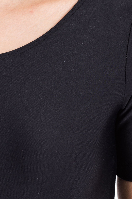 Gymnastické tréninkové body s krátkým rukávem z lycry L100K černé