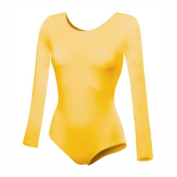 Gymnastické body s dlouhým rukávem B100D žluté