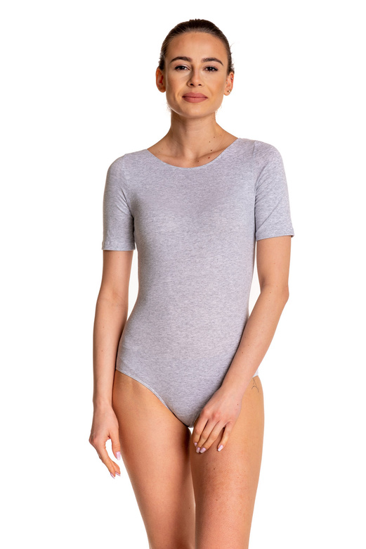 Gymnastické body s krátkým rukávem B100K melange-grey