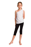 Asymetrická bavlněná halenka bez rukávů s jedním ramenem a šikmým výstřihem bílá