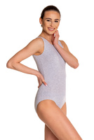 Gymnastické body bez rukávů B100B melange-grey