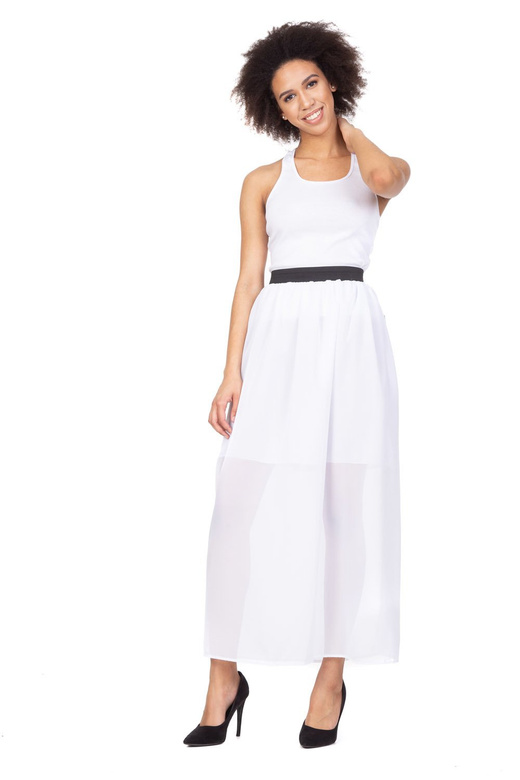Šifonová sukně MAXI - bílá