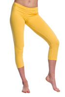 Legíny s 3/4 nohavicemi sportovní dámské pánské dětské bavlněné žluté