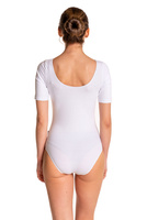 Gymnastické tréninkové body s krátkým rukávem B100K bílé