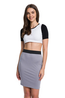 Viskózová sukně MIDI ve fitted střihu - šedá