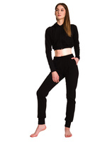 Dámská krátká mikina s velkou kapucí baby girl černá