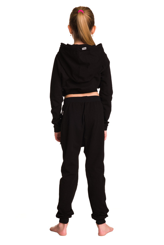 Dámská krátká mikina s velkou kapucí baby girl černá