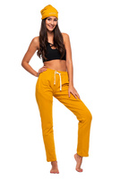 Dlouhé rovné tepláky hořčicové