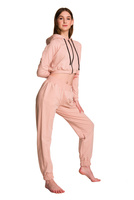 Dámská krátká mikina s velkou kapucí baby girl powder pink