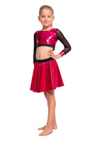 Dámský sportovní top pro dívky metallic shimmer s dlouhými rukávy mesh performance fuchsia