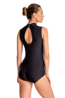 Dámský gymnastický body back BELOW collar GOLF černý