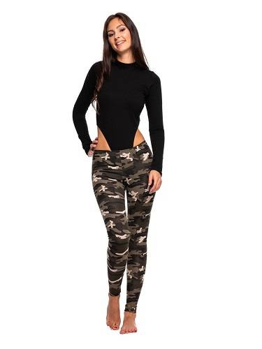 KIT - Body s výřezem na bocích + moro legíny