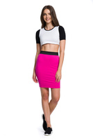 Viskózová sukně MIDI ve fitted střihu - fuchsiová