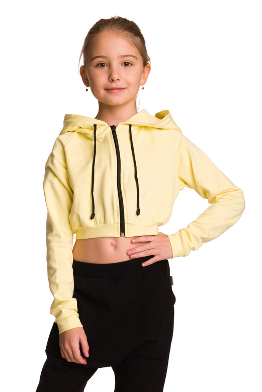 Dámská krátká mikina s velkou kapucí baby girl lemon