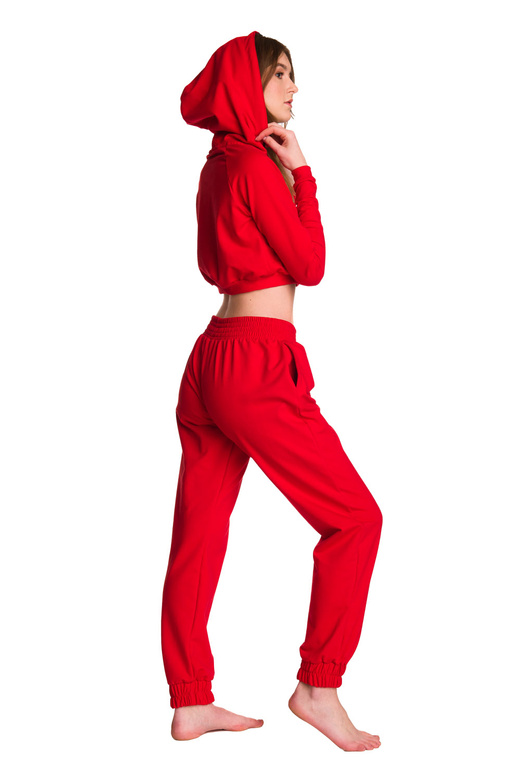 Dámská krátká mikina s velkou kapucí baby girl červená