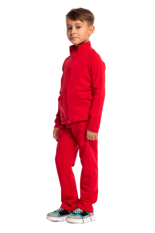 Mikina se stojáčkem, zipem a kapsami červená