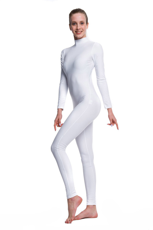 Trikot s celopropínacím zipem, bílý