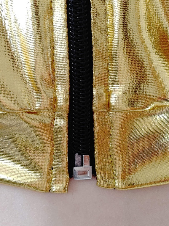 Dámská metalická třpytivá mikina s velkou kapucí pro výkonnostní zlatou barvu