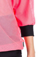 Halenka s 3/4 rukávy ze síťoviny v korálové barvě