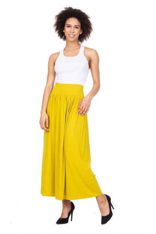 MAXI viskózová sukně - pistáciová