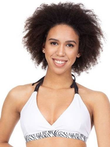 Horní díl plavek BIKINI - ZEBRA bílá