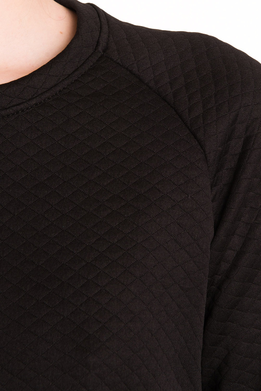 Dámská prošívaná mikina s kapucí černá