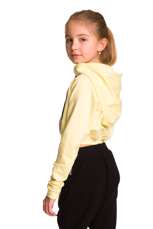 Dámská krátká mikina s velkou kapucí baby girl lemon