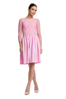 Krajkové rozšířené šaty - růžové