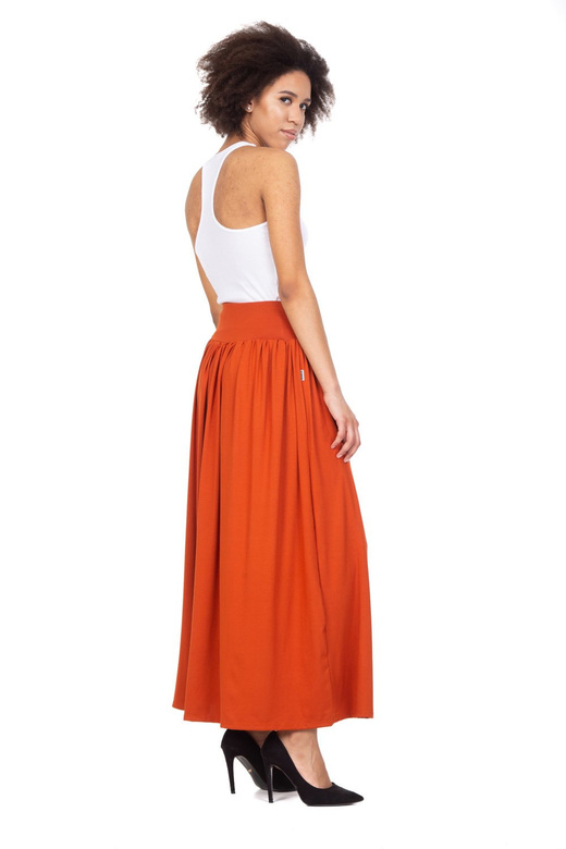 MAXI viskózová sukně - rezavá
