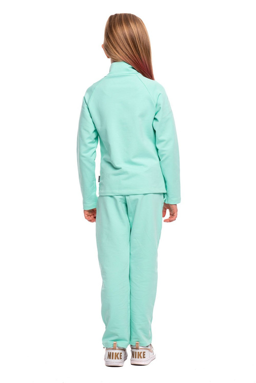 Mikina se stojáčkem, zipem a kapsami mátová