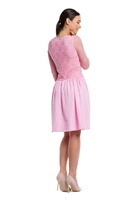 Krajkové rozšířené šaty - růžové