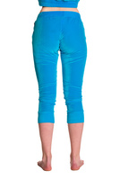 Dámská velurová tepláková souprava Mikina s kapucí + 3/4 kalhoty tyrkysová