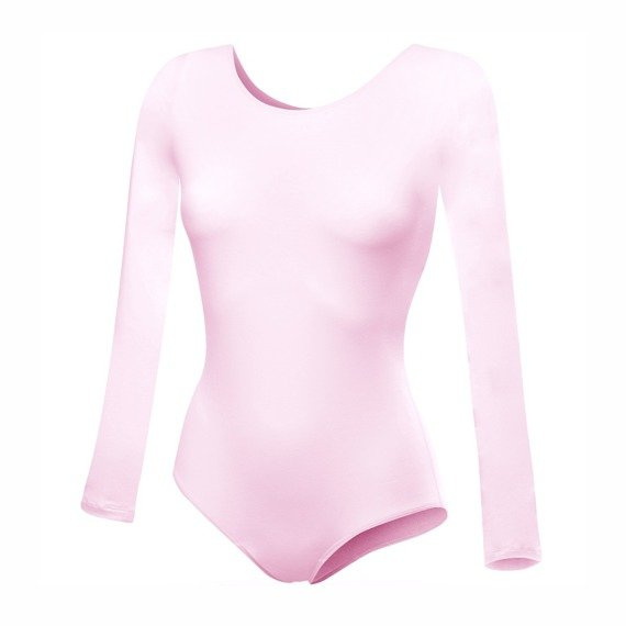 Gymnastické body s dlouhým rukávem B100D růžové