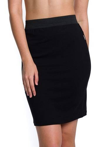 Viskózová sukně MIDI ve fitted střihu - černá