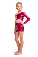 Šortky Dámské šortky pro dívky metalické lesklé šortky pro výkon fuchsiová