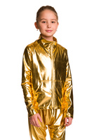 Třpytivá metalická mikina s dlouhými rukávy, stojáčkem na zip a kapsami zlatá Performance outfit