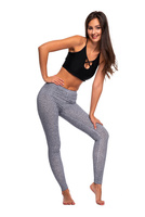 Dámské sportovní legíny dětské dlouhé v malých bílých květinách námořnická modrá