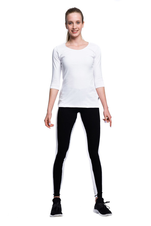 Legíny černé s bílými pruhy černé bílé