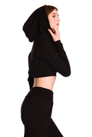 Dámská krátká mikina s velkou kapucí baby girl černá