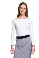 Tělo s lodičkovým výstřihem bílé