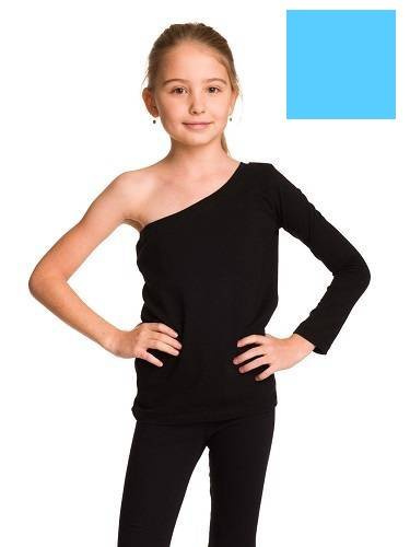 Asymetrická bavlněná halenka s dlouhým rukávem a šikmým výstřihem černá