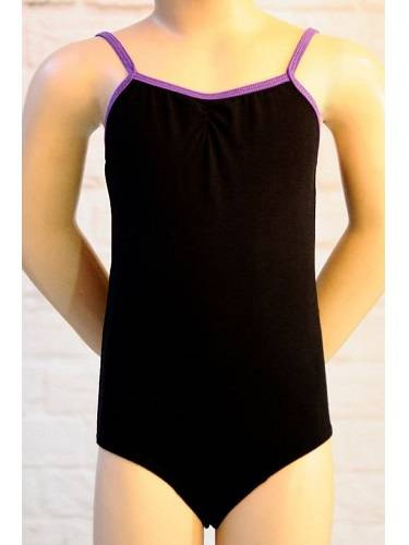 Dětské body bez ramínek černé - fialové