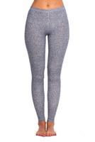 Dámské sportovní legíny dětské dlouhé v malých bílých květinách námořnická modrá