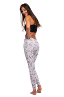 Dámské sportovní legíny se vzorem GEOMETRY COTS šedé