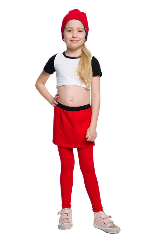 Dlouhé legíny se sukní červené