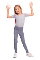 Dámské sportovní legíny dětské dlouhé v malých bílých květinách námořnická modrá